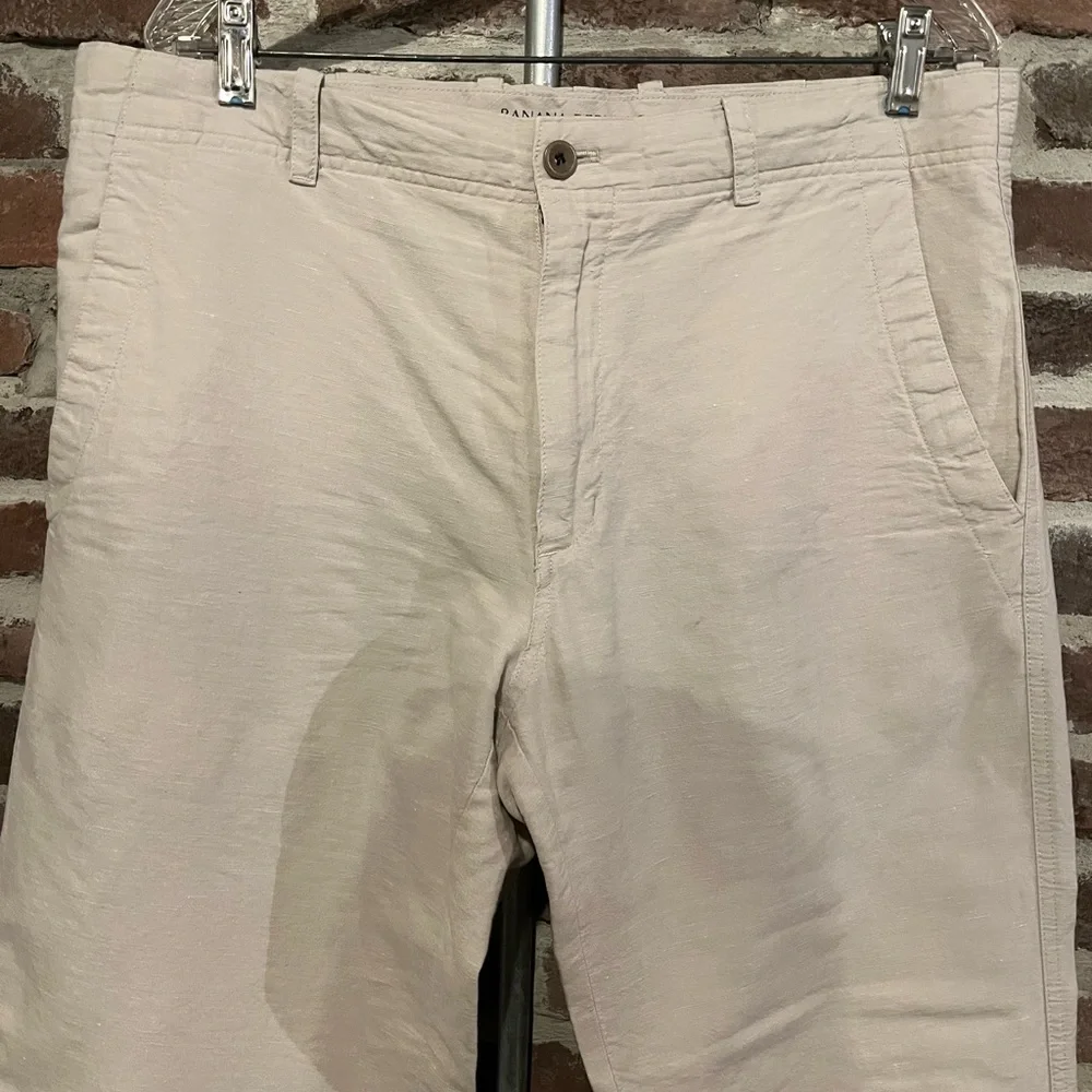 Banana Republic off white cotton/linen blend pants size 34w